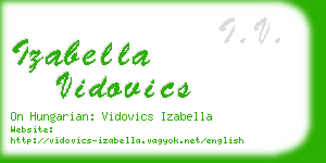 izabella vidovics business card